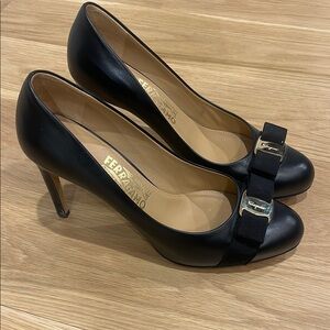 Salvatore Ferragamo Black Classic Pump Heels